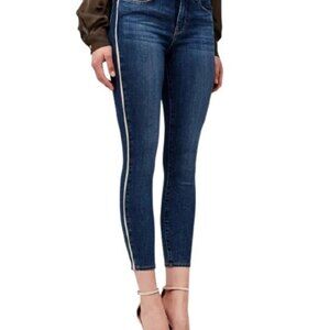 L'agence Margot Gold Tuxedo Stripe High Rise Skinny Jeans size 25